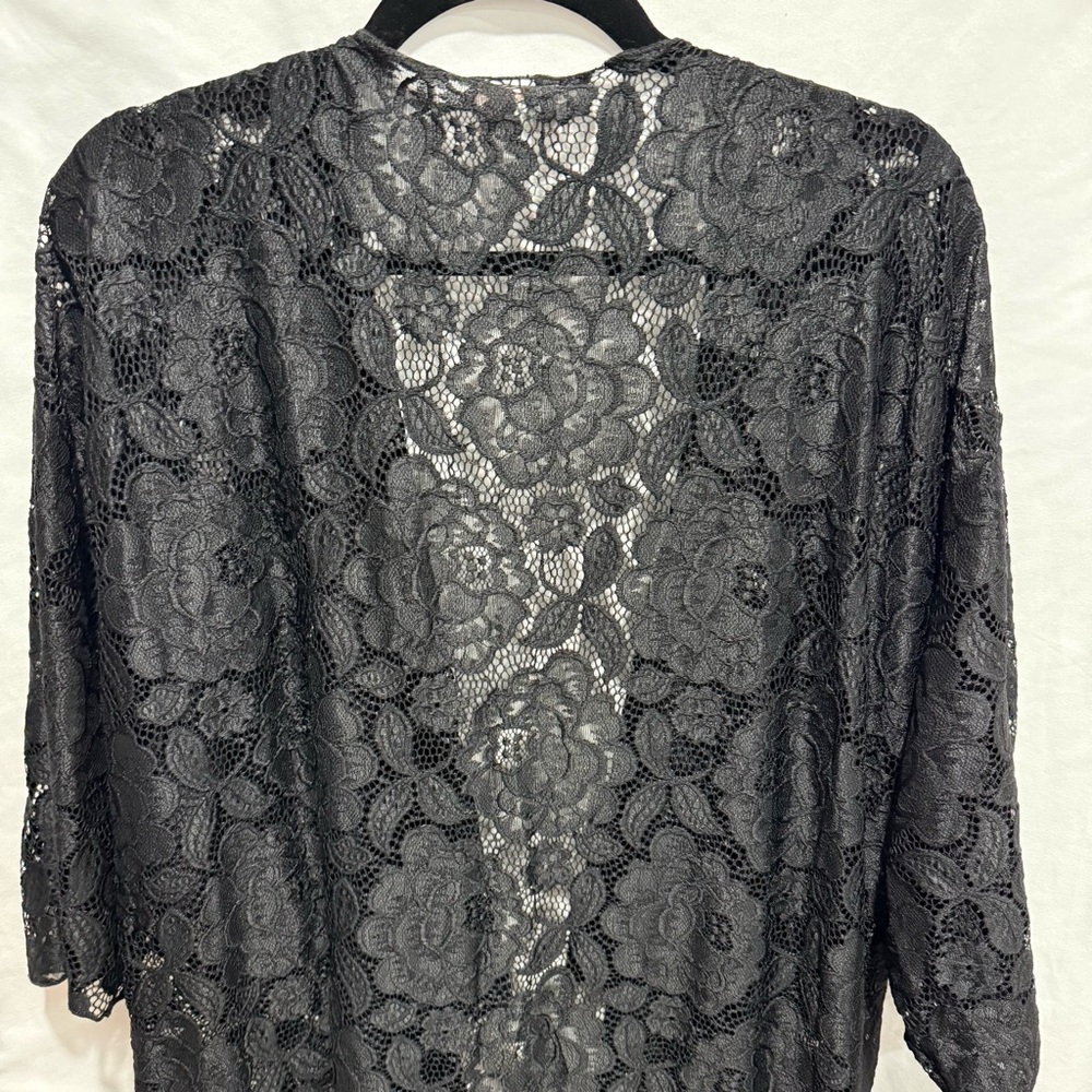 LuLaRoe Black‎ Lace Kimono Duster Cardigan Large Festival Whimsigoth Lingerie - Picture 13 of 14